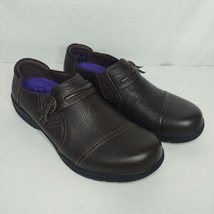 Clarks Cheyn Madi Leather Loafer Sz 8M Brown